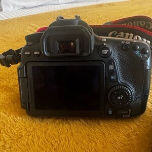 Canon Black Digital Camera with Red Strap
